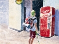Peregrino at Coke Machine